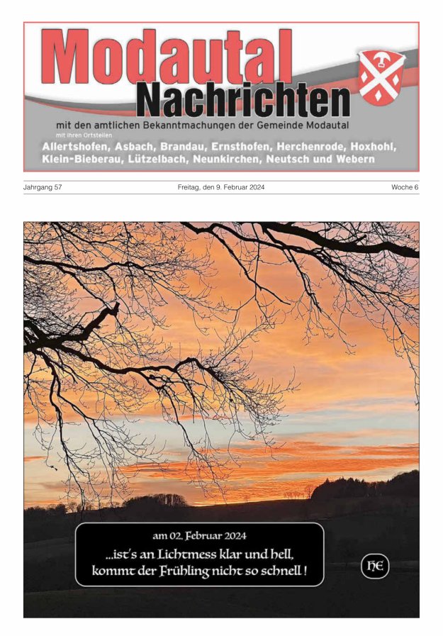 Modautal-Nachrichten Titelblatt 06/2024