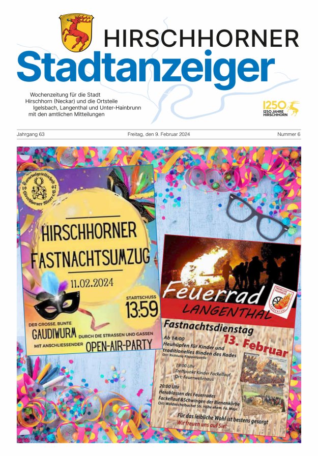 Hirschhorner Stadtanzeiger Titelblatt 06/2024