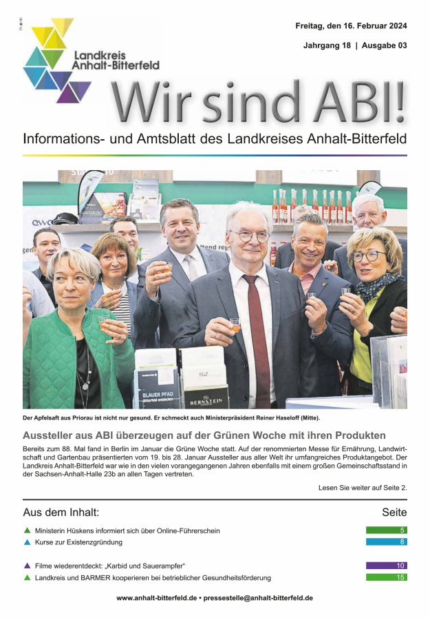 Informations- und Amtsblatt des LK Anhalt-Bitterfeld Titelblatt 03/2024