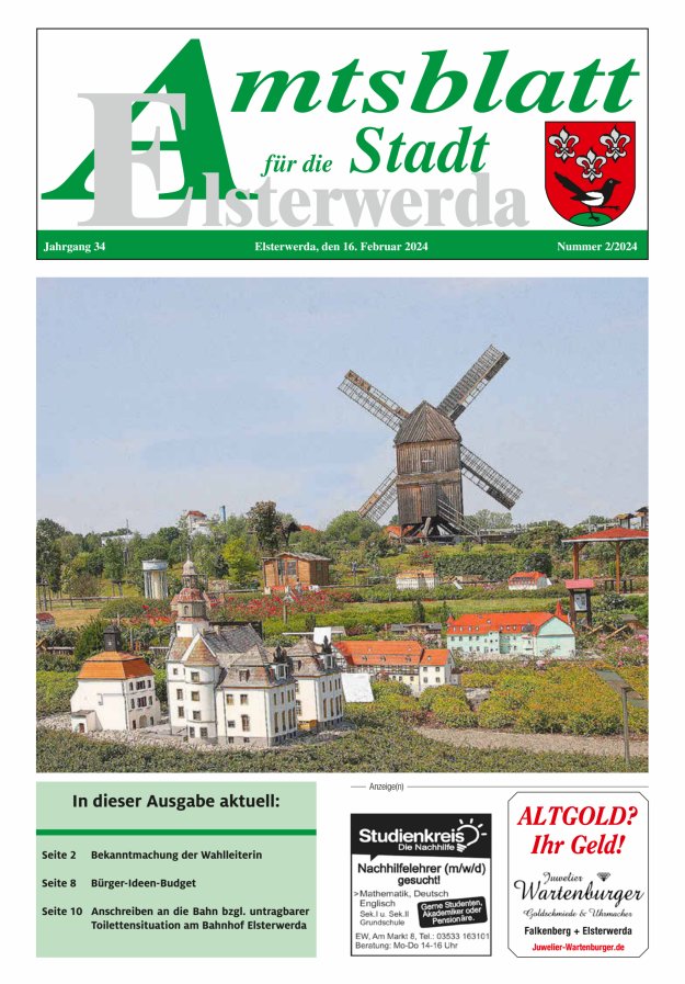 Amtsblatt für die Stadt Elsterwerda Titelblatt 02/2024