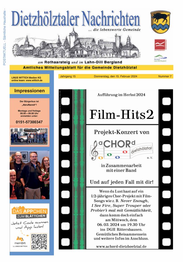 Dietzhölztaler Nachrichten Titelblatt 07/2024