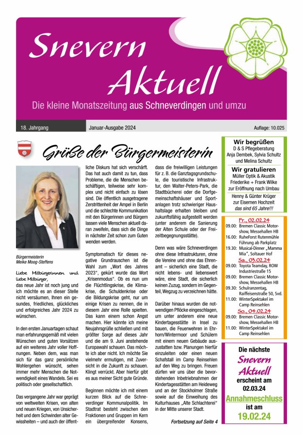 Snevern Aktuell Titelblatt 01/2024