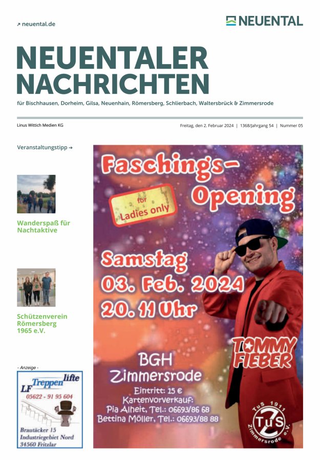 Neuentaler Nachrichten Titelblatt 05/2024
