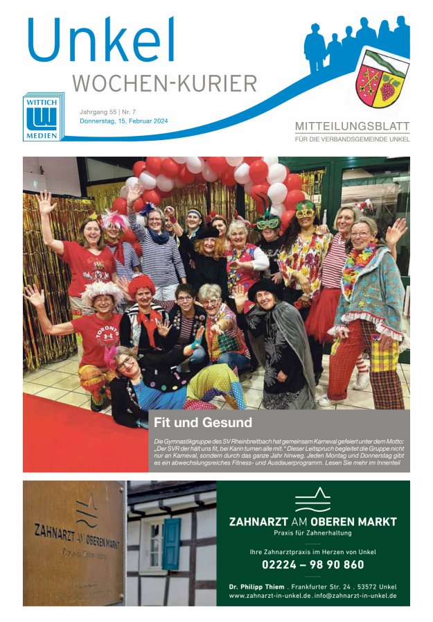 Wochen-Kurier Verbandsgemeinde Unkel Titelblatt 07/2024