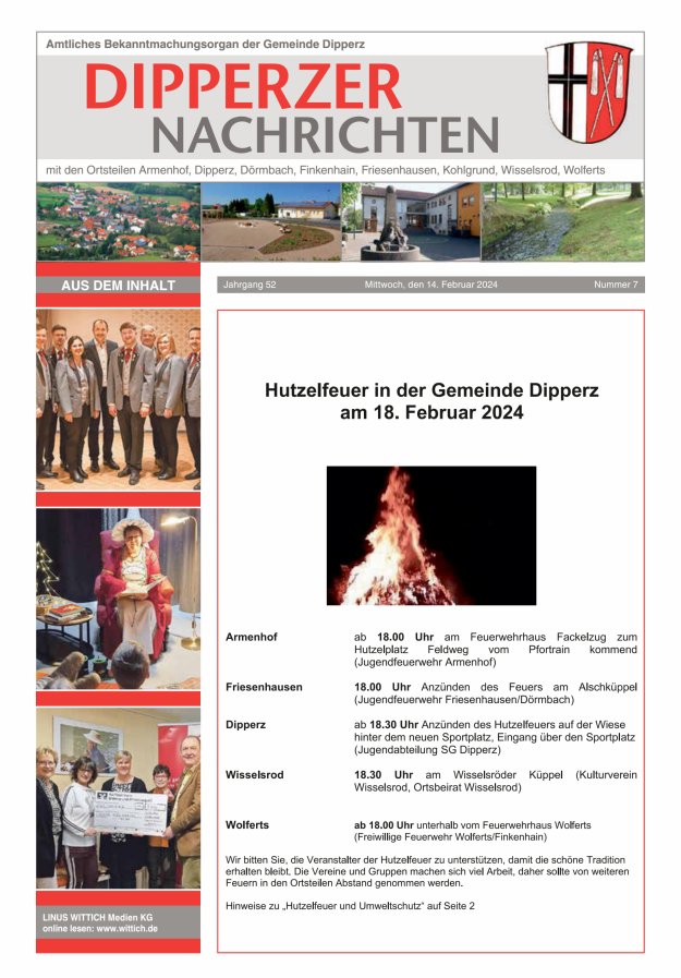 Dipperzer Nachrichten Titelblatt 07/2024