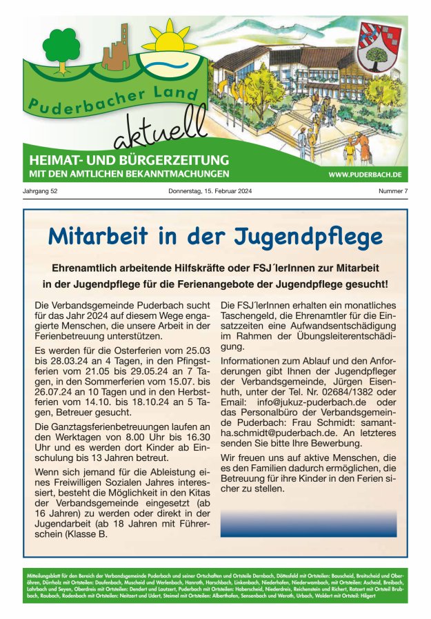 Puderbacher Land aktuell Titelblatt 07/2024