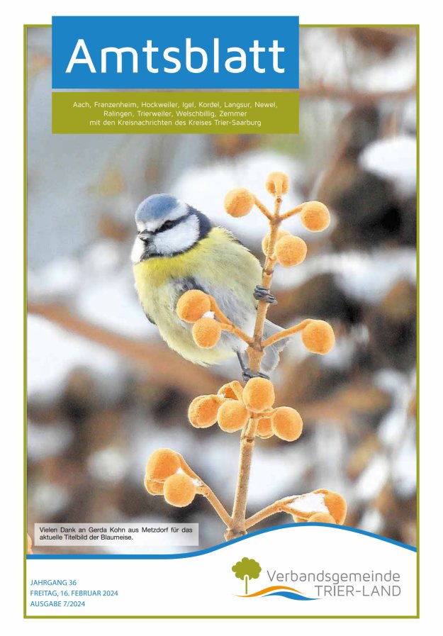 Amtsblatt VG Trier-Land Titelblatt 07/2024