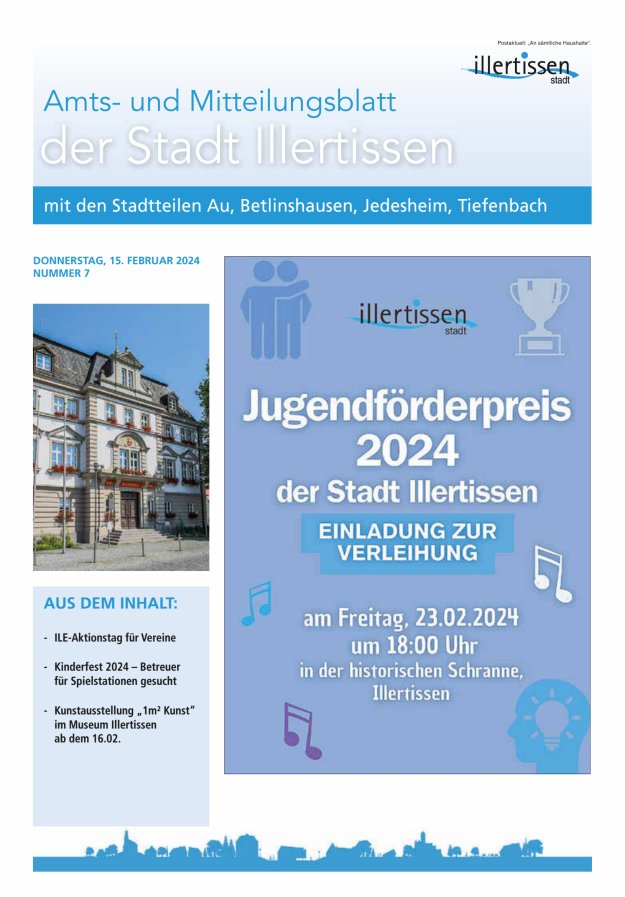 Amts- und Mitteilungsblatt Stadt Illertissen Titelblatt 07/2024