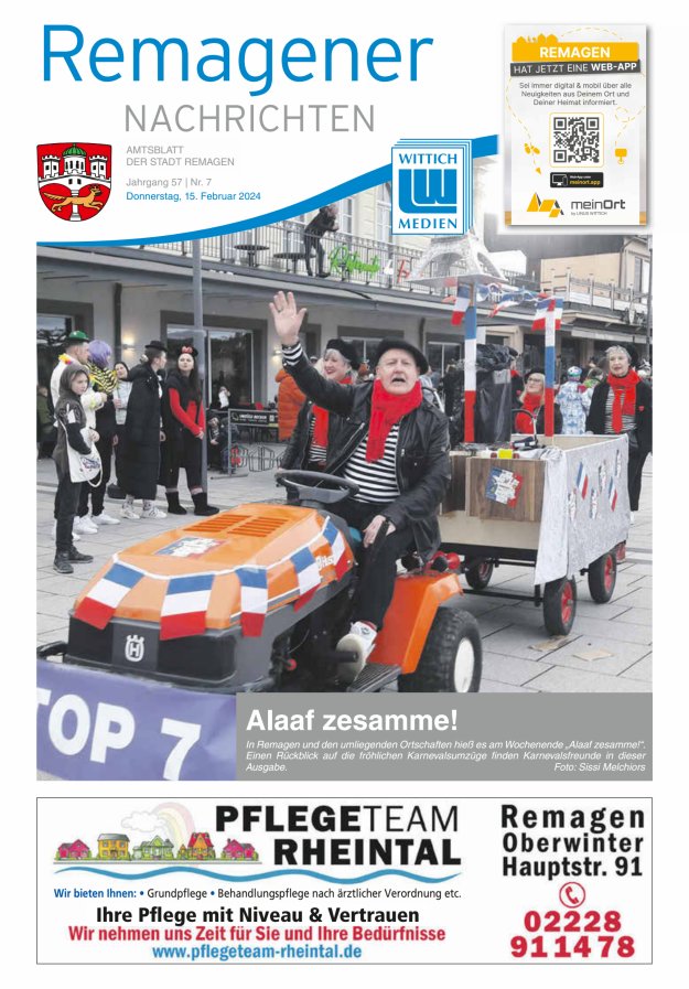 Remagener Nachrichten Titelblatt 07/2024