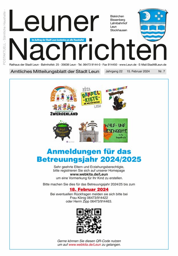 Leuner Nachrichten Titelblatt 07/2024