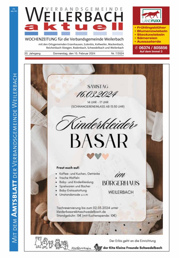 Verbandsgemeinde Weilerbach aktuell Titelblatt 07/2024