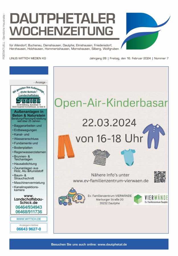 Dautphetaler Wochenzeitung Titelblatt 07/2024