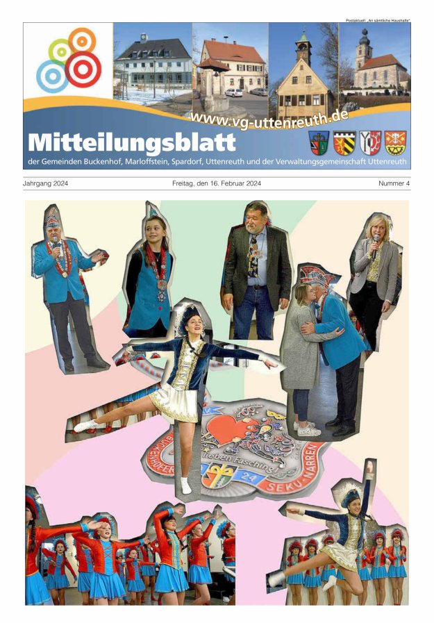 Mitteilungsblatt der Verwaltungsgemeinschaft Uttenreuth Titelblatt 04/2024