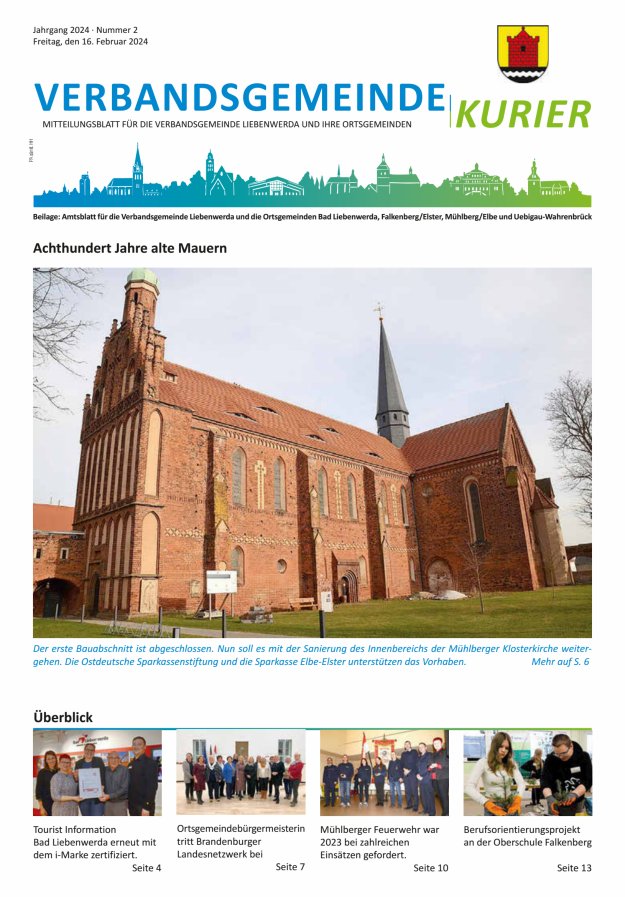 Verbandsgemeindekurier - Mitteilungsblatt für die Verbandsgemeinde Liebenwerda Titelblatt 02/2024