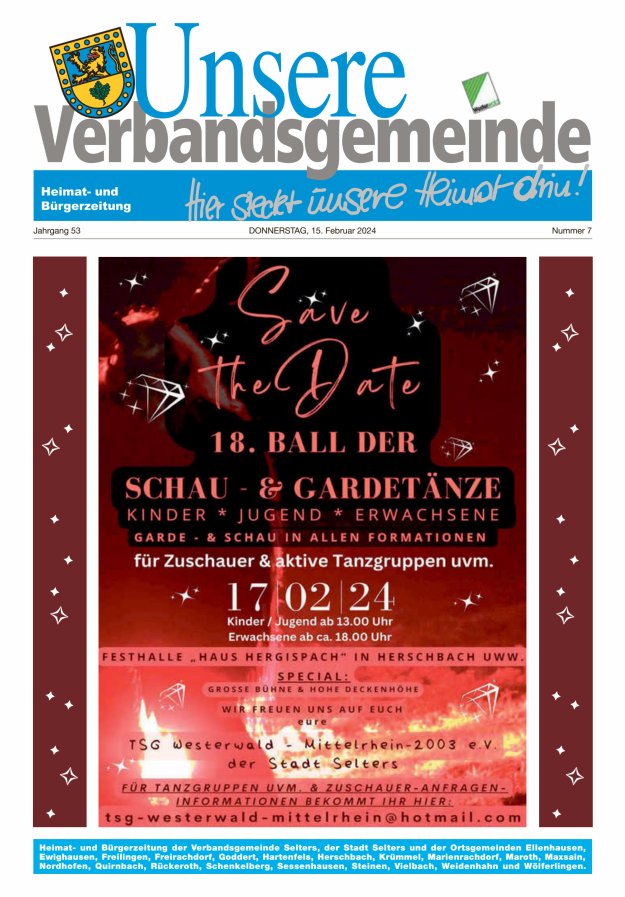 Unsere Verbandsgemeinde Selters Ww Titelblatt 07/2024