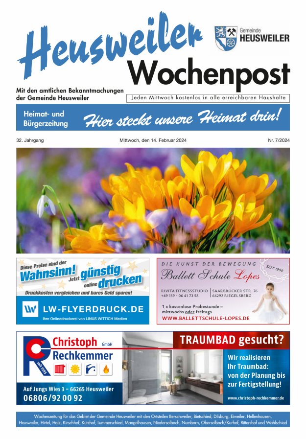Heusweiler Wochenpost Titelblatt 07/2024