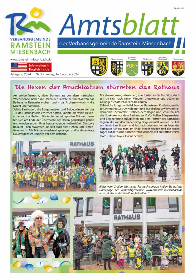 Amtsblatt VG Ramstein-Miesenbach Titelblatt 07/2024