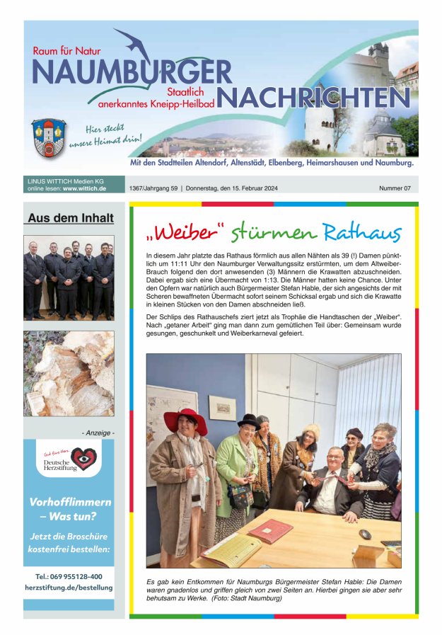 Naumburger Nachrichten Titelblatt 07/2024