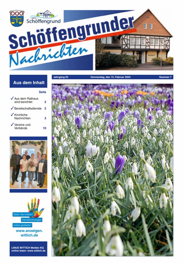 Schöffengrunder Nachrichten Titelblatt 07/2024