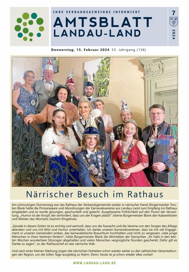 Amtsblatt VG Landau-Land Titelblatt 07/2024