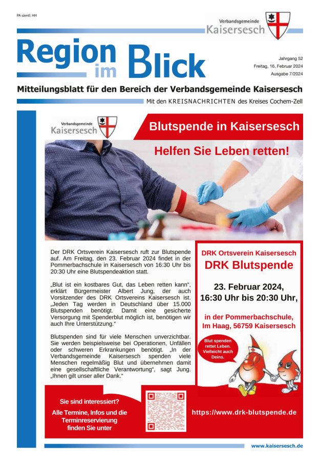 Region im Blick VG Kaisersesch Titelblatt 07/2024