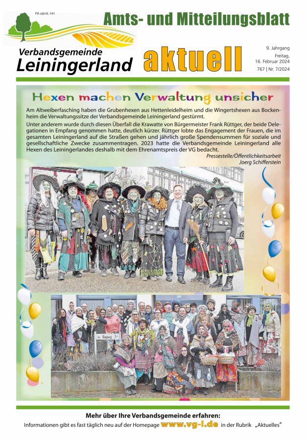 VG Leiningerland aktuell Titelblatt 07/2024