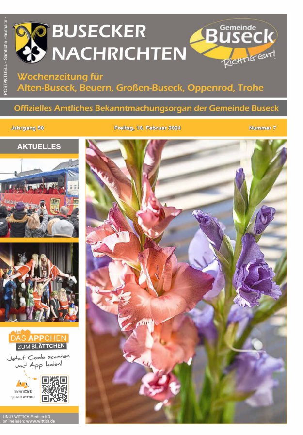 Busecker Nachrichten Titelblatt 07/2024