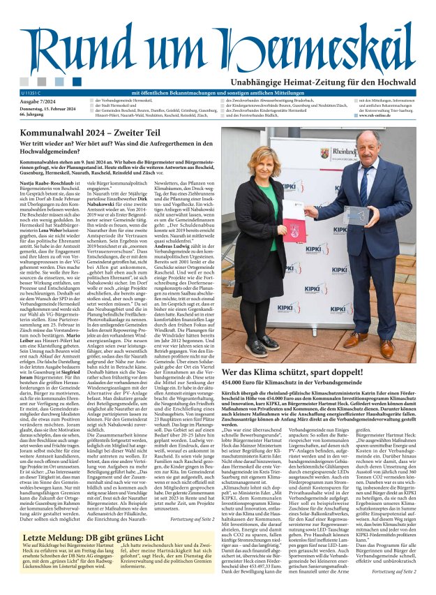 Rund um Hermeskeil Titelblatt 07/2024