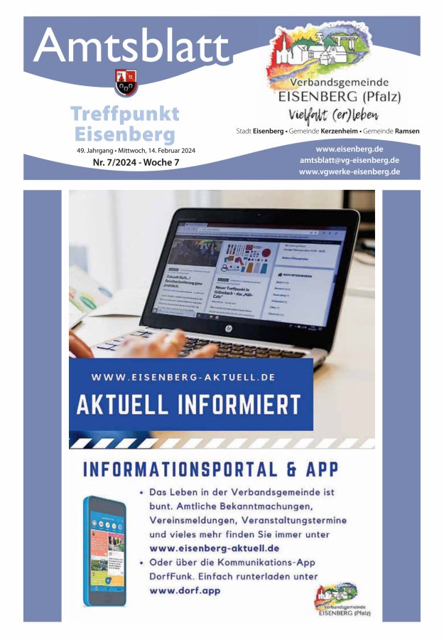 Treffpunkt Eisenberg Titelblatt 07/2024