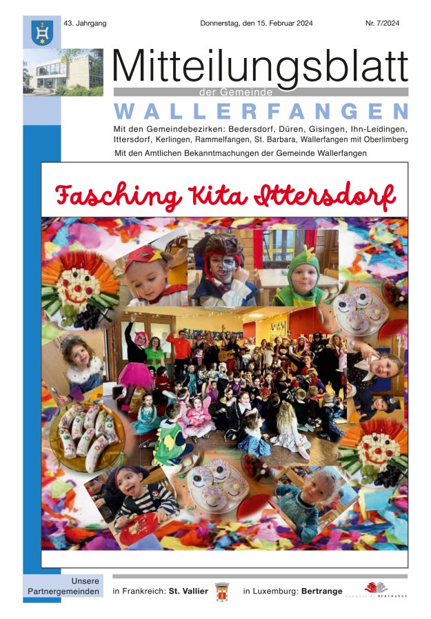 Mitteilungsblatt Gemeinde Wallerfangen Titelblatt 07/2024