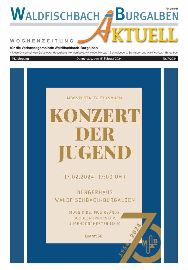 Amtsblatt der Verbandsgemeinde Waldfischbach-Burgalben Titelblatt 07/2024