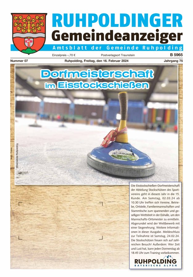 Ruhpoldinger Gemeindeanzeiger Titelblatt 07/2024