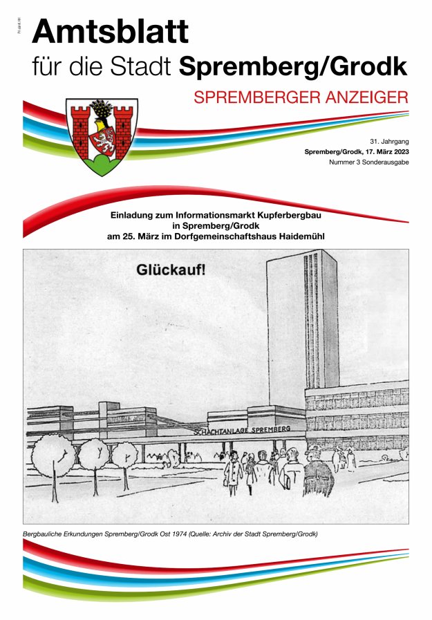 Amtsblatt für die Stadt Spremberg/Grodk – Spremberger Anzeiger Titelblatt 03/2023