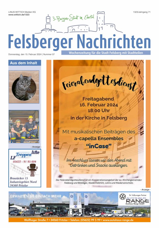 Felsberger Nachrichten Titelblatt 07/2024
