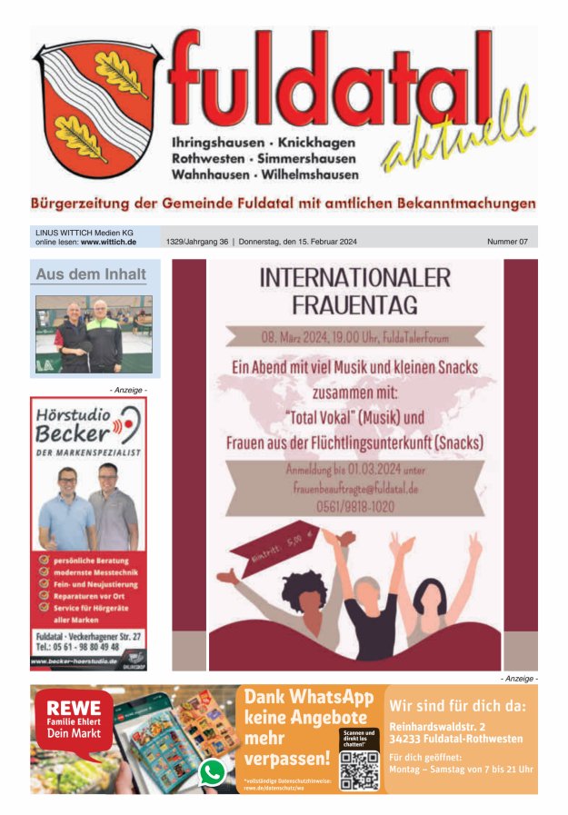 Fuldatal aktuell Titelblatt 07/2024