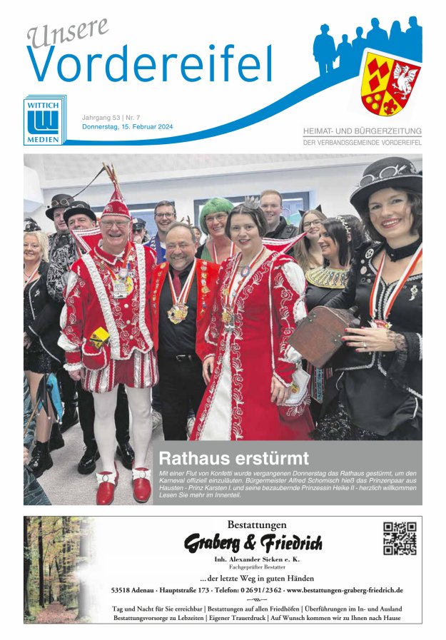 Mitteilungsblatt Vordereifel - Heimat- u Bürgerzeitung der VG Vordereifel Titelblatt 07/2024