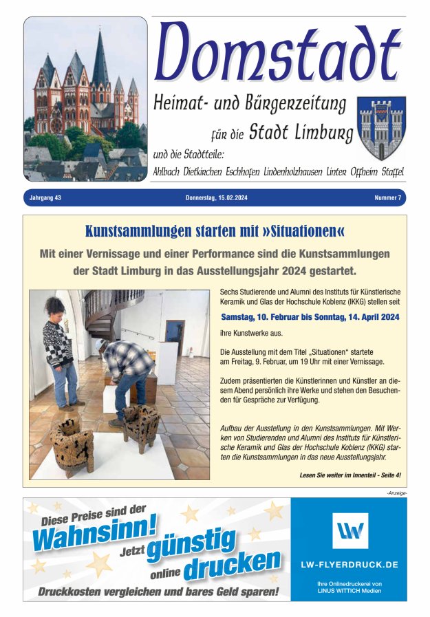 Domstadt - Heimat- und Bürgerzeitung für die Stadt Limburg Titelblatt 07/2024