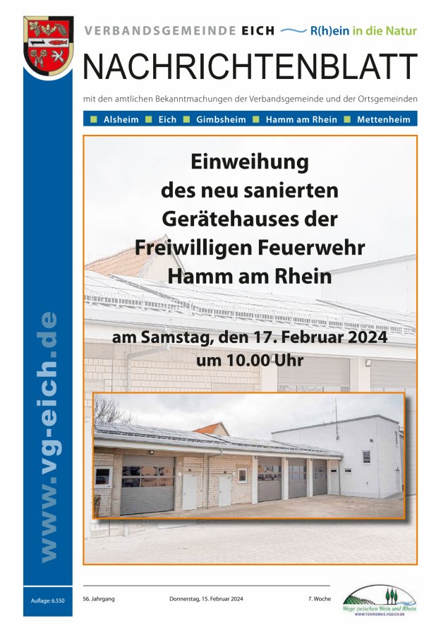 Nachrichtenblatt der VG Eich Titelblatt 07/2024