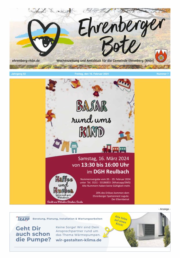 Ehrenberger Bote Titelblatt 07/2024