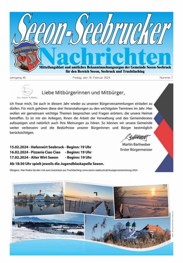 Seeon-Seebrucker Nachrichten Titelblatt 07/2024