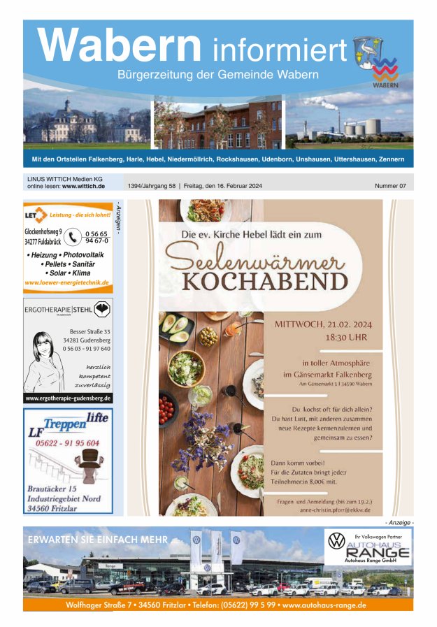 Wabern informiert Titelblatt 07/2024