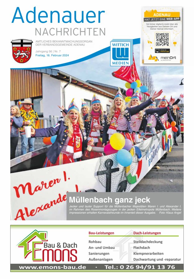 Adenauer Nachrichten Titelblatt 07/2024