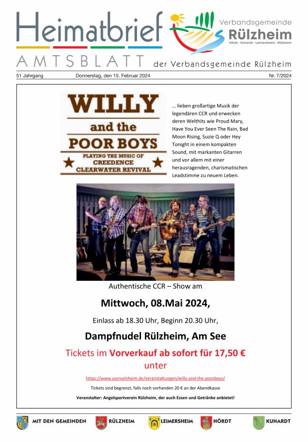 Heimatbrief VG Rülzheim Titelblatt 07/2024