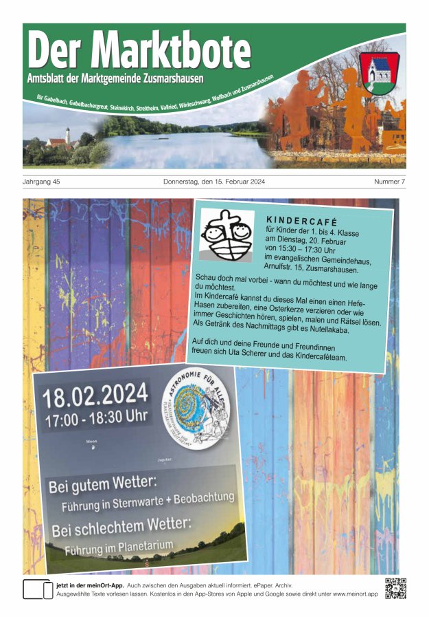 Zusmarshausen - Der Marktbote Titelblatt 07/2024