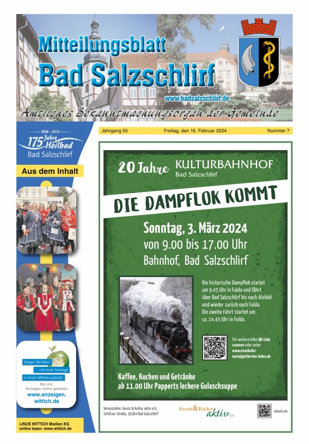 Amtliches Bekanntmachungsorgan der Gemeinde Bad Salzschlirf Titelblatt 07/2024