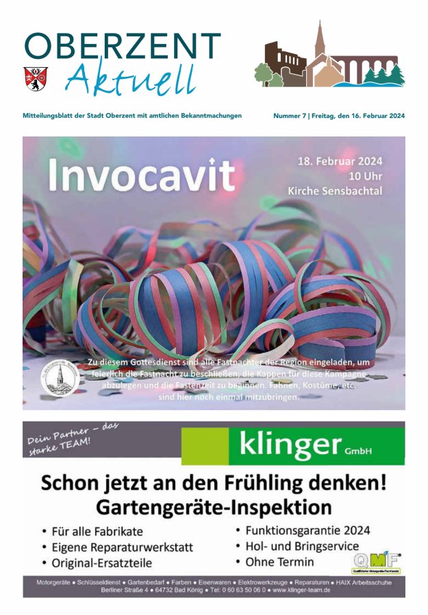 Oberzent aktuell Titelblatt 07/2024