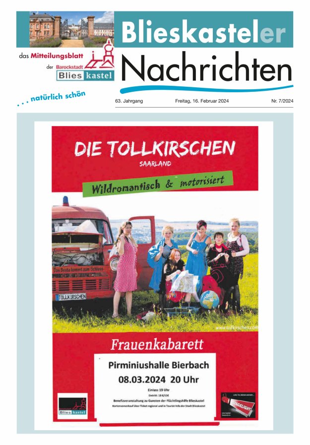 Blieskasteler Nachrichten  Titelblatt 07/2024