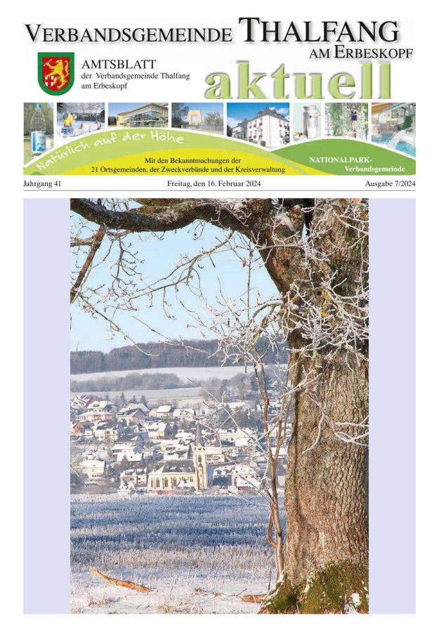 Thalfang aktuell - Amtsblatt VG Thalfang Titelblatt 07/2024