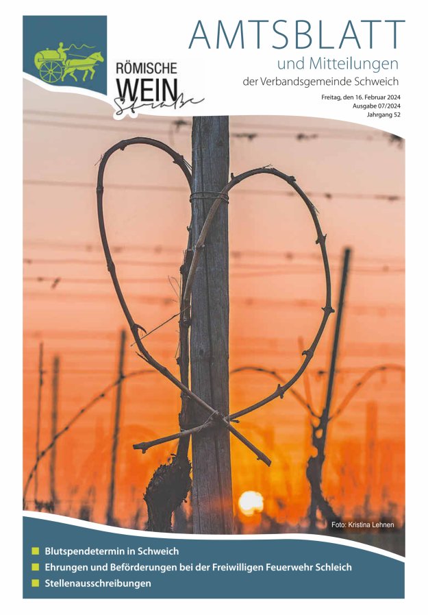 Amtsblatt VG Schweich Titelblatt 07/2024