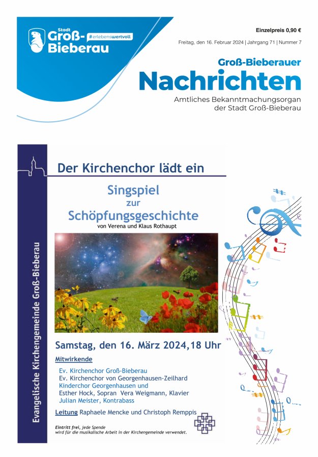 Groß-Bieberauer Nachrichten Titelblatt 07/2024